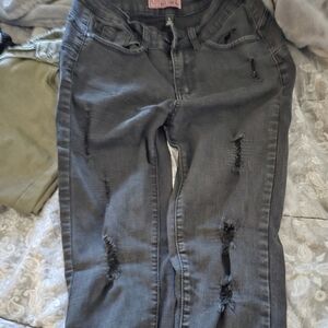 Distressed Black Jeans